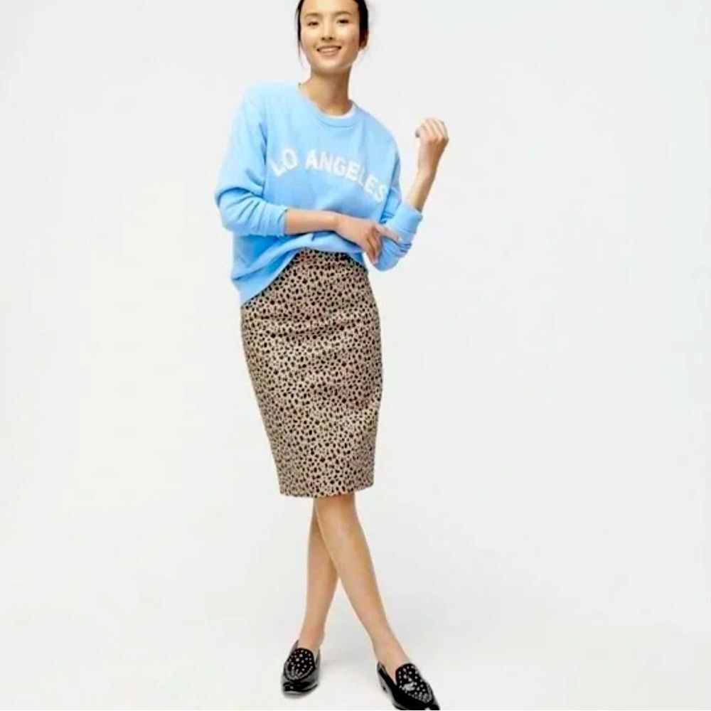 J. Crew Cheetah Leopard Print Pencil Skirt - Size 8